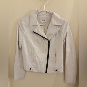 Jack by BB Dakota White Leather Moto Jacket